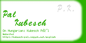 pal kubesch business card